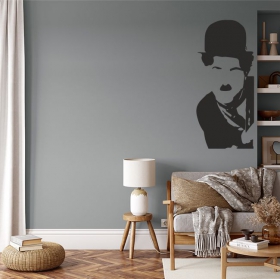 Adhesive vinyl silhouette charles chaplin