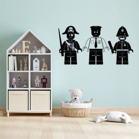 Adhesive vinyl police and pirates playmobil