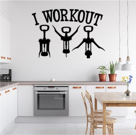 Corkscrew vinyl stickers phrases i workout