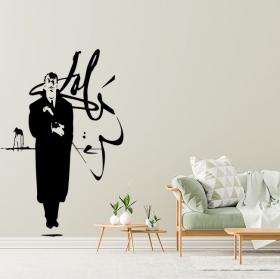 Vinyl stickers salvador dali silhouette and signature